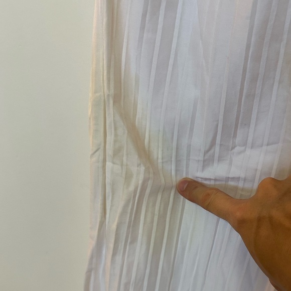 NWT Jonathan Simkhai Fraya Plisse Poplin Dress White - Picture 14 of 16